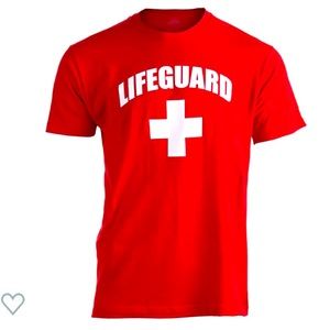 Lifeguard tee, unisex, M, cotton, red